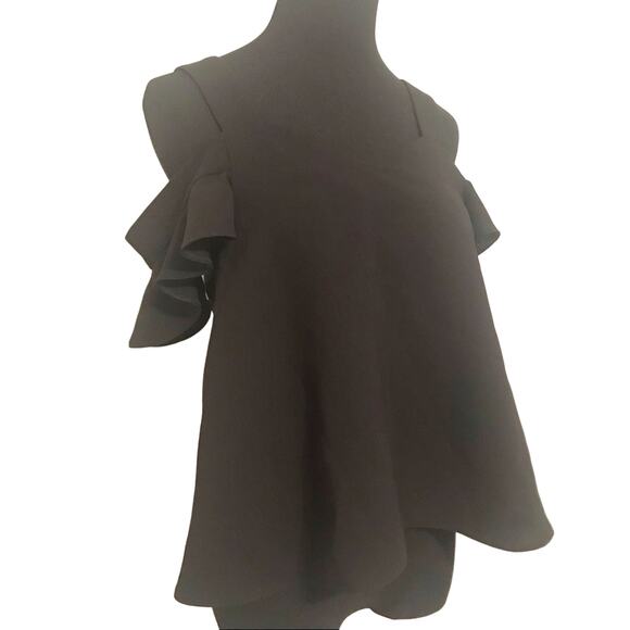 NWT TopShop black off shoulder top SZ US 4 - Picture 1 of 10